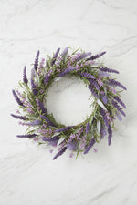 Faux Lavender Wreath 22"