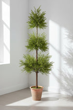 Faux Myrtle Topiary in Clay Pot 68" Green