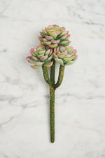 Faux Real Touch Hens and Chicks Pick 8" Greene & Mauve