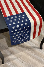 American Flag Canvas Runner 72" Red White Blue
