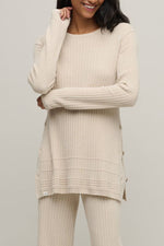 Barefoot Dreams CozyChic Ultra Lite Textured Rib Pullover with Buttons XL Stone