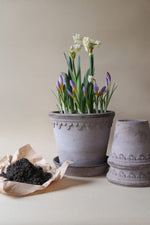 Kobenhavner Pot with Saucer 7.1"x6.3" RAW Grey