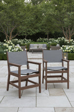 Berlin Gardens Mayhew Sling Dining Chair Elevation Stone on Brazilian Walnut