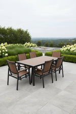 Berlin Gardens Vida Dining Table 44"x 73" Brazilian Walnut on Matte Black
