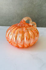 Glass Pumpkin 5"x4.3" Orange Multi