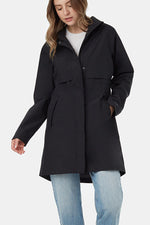 Women Long Rain Jacket Nimbus Meteorite Black Large