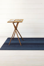 Chilewich Marbled Stripe Shag Door Mat 36"x60" Bay Blue