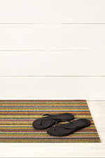 Chilewich Skinny Stripe Shag Doormat 18"x28" Bright Multi