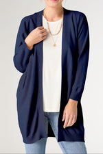 Lightweight Heavenly Luxe 3/4 Sleeve Cardigan S/M Patriot Blue