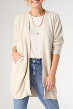 Lightweight Heavenly Luxe 3/4 Sleeve Cardigan S/M Oatmeal