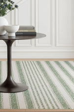 Dash & Albert Vion Coastal Striped Machine Washable Rug 2'x3' Green