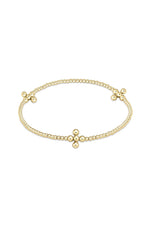 enewton Beaded 3mm Gold Signature Cross 2mm Gold Bracelet