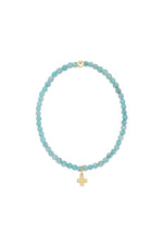 enewton Classic Amazonite 3mm Bracelet Signature Cross Gold Charm