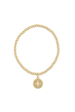 enewton Classic Gold 3mm Bead Bracelet Signature Cross Gold Disc