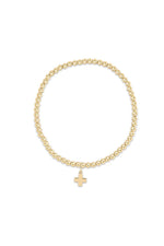 enewton Classic Gold 3mm Bracelet Signature Cross Gold Charm