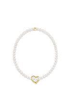 enewton Classic Pearl 3mm Bracelet Love Plush Gold Charm