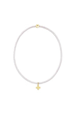 enewton Hope Classic Silky White Bracelet Signature Cross Small Gold Charm
