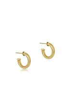 enewton Round Gold 0.5" Post Hoop Earrings 4mm Textured Twist