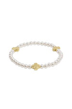 enewton Signature Cross 4mm Pearl Bracelet Gold