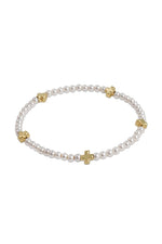 enewton Signature Cross Small 3mm Pearl Bracelet Gold
