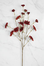 Faux Primula Spray 24" Dusty Mahogany