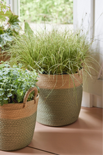 Paperrope Basket Two Tone with Handles Medium