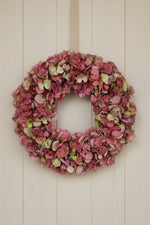 Faux Hydrangea Wreath 24" Mauve Green