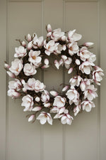 Faux Japanese Magnolia Wreath 24" Lavender
