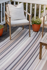 Border Concepts Stripes Outdoor Mat 4'x6' Cool Grey