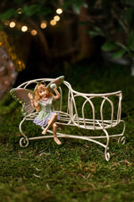 Miniature Garden Tete-a-Tete Bench Off-White