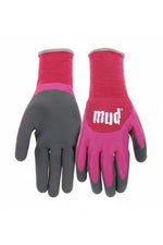 MUD Gloves Women's Bamboo Latex Dip Magenta Small/Medium