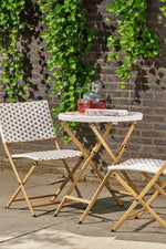 Bistro Set Bellano Wicker Outdoor 3 Pieces Natural