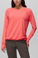 Prana Women's Eileen Cinch Long Sleeve Top L Guava Pop