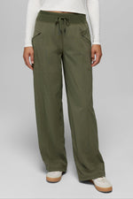 Prana Women's Koen Mid Rise Wide Leg Pant S Cargo Green