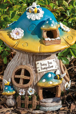 Busy Bee Bungalow Mushroom House Garden Statue