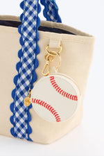 Shiraleah Baseball Zip Pouch Bag Charm White