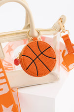 Shiraleah Basketball Zip Pouch Bag Charm Orange