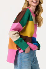 Shiraleah Color Block Loose Fit Sweatshirt SM Multi