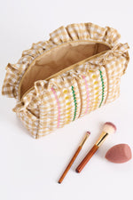 Shiraleah Sienna Quilted Lg Zip Pouch Beige
