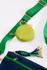 Shiraleah Tennis Ball Zip Pouch Bag Charm Lime