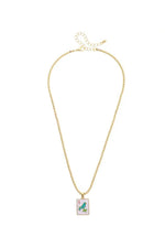 Sparrow Mahjong Tile Ball Bead Necklace in White