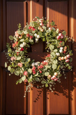 Faux Rose & Berry Wreath 24"