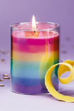 Rainbow Vanilla Candle 3"x 4"