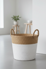 Paper Rope Basket Medium White & Brown
