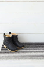 Chilewich Domino Stripe Shag Utility Mat 24"x36" Black & White