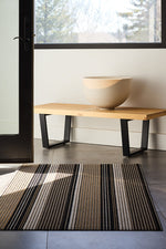 Chilewich Pleat Stripe Shag Mat 36"x 60" Oyster