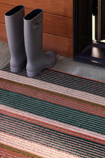 Chilewich Pleat Stripe Shag Mat 24"x 36" Raspberry