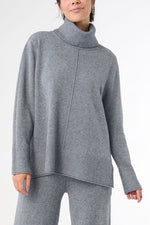 Heavenly-Luxe Cowl Neck XS Mid Heather Grey