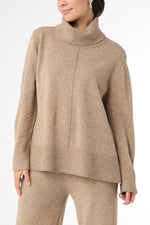 Heavenly-Luxe Cowl Neck L/XL Beige Heather