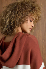 Heavenly-Luxe Stripe Pullover with Hood XS Nutmeg & Cream